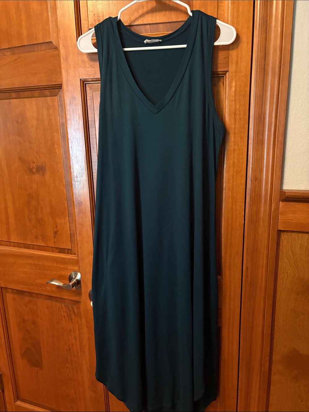entro Teal Midi V-Neck Sleeveless Dress